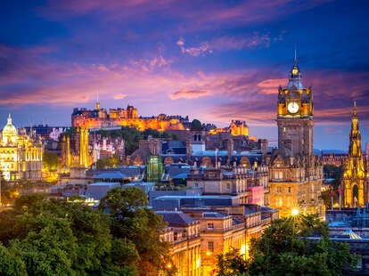 aerial view from Calton Hill, Edinburgh, Scotland. 