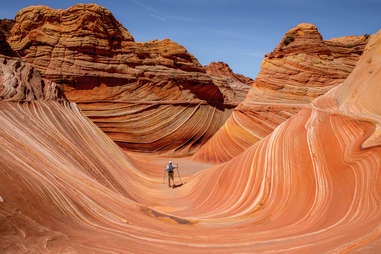 Wave rock formation in Arizona